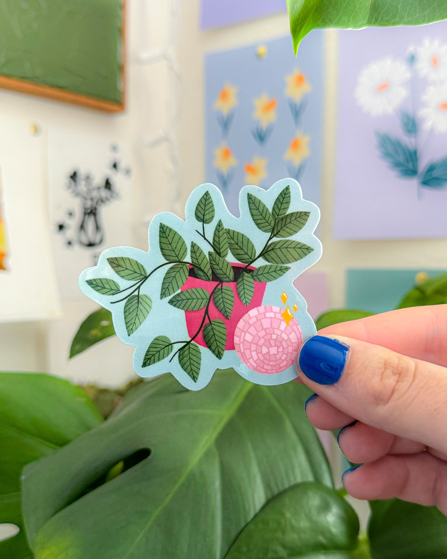 Pothos Disco Ball Sticker