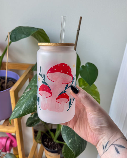 Planty Mushroom Glass Cup