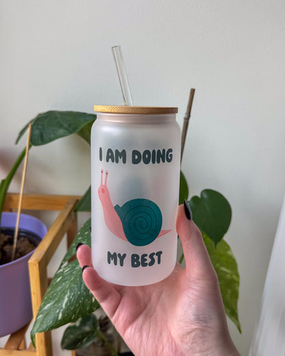 I'm Doing My Best Glass Cup