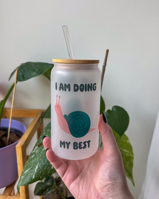 I'm Doing My Best Glass Cup